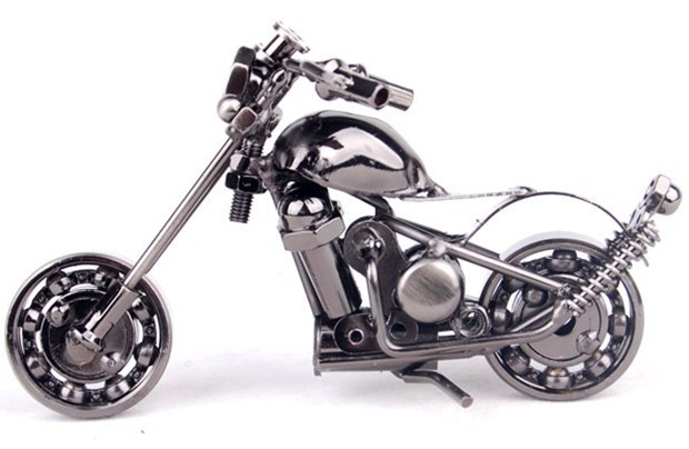 Title 15, Metal Iron Art Motorcycle Model Ornaments Handm...