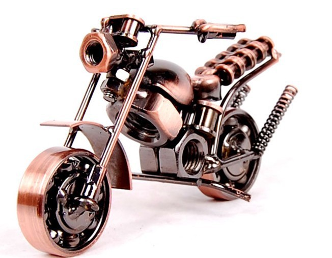 Title 17, Metal Iron Art Motorcycle Model Ornaments Handm...