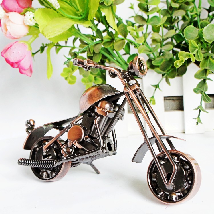 Title 22, Metal Iron Art Motorcycle Model Ornaments Handm...