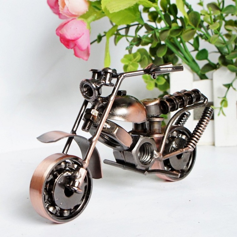 Title 27, Metal Iron Art Motorcycle Model Ornaments Handm...