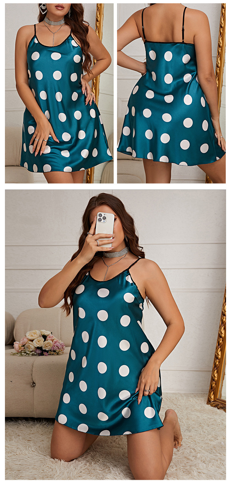 Title 5, Polka Dot Pajamas Loose Homewear For Women