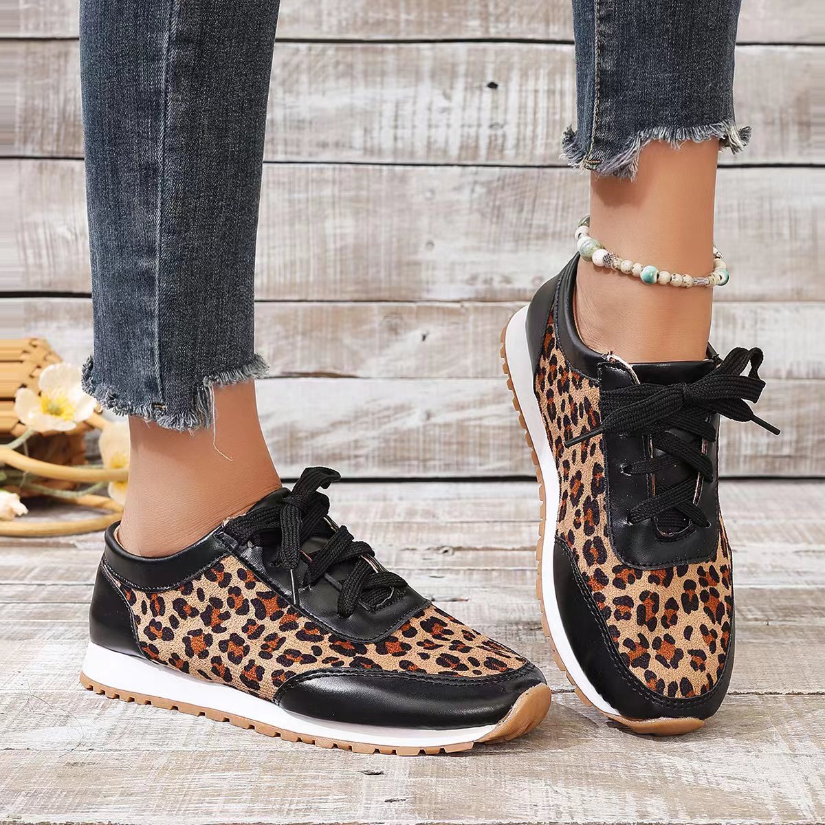 Title 6, Scarpe sportive casual da donna con lacci, stam...