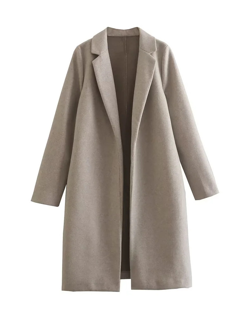 Title 8, Cappotto casual da donna in lana con revers, se...