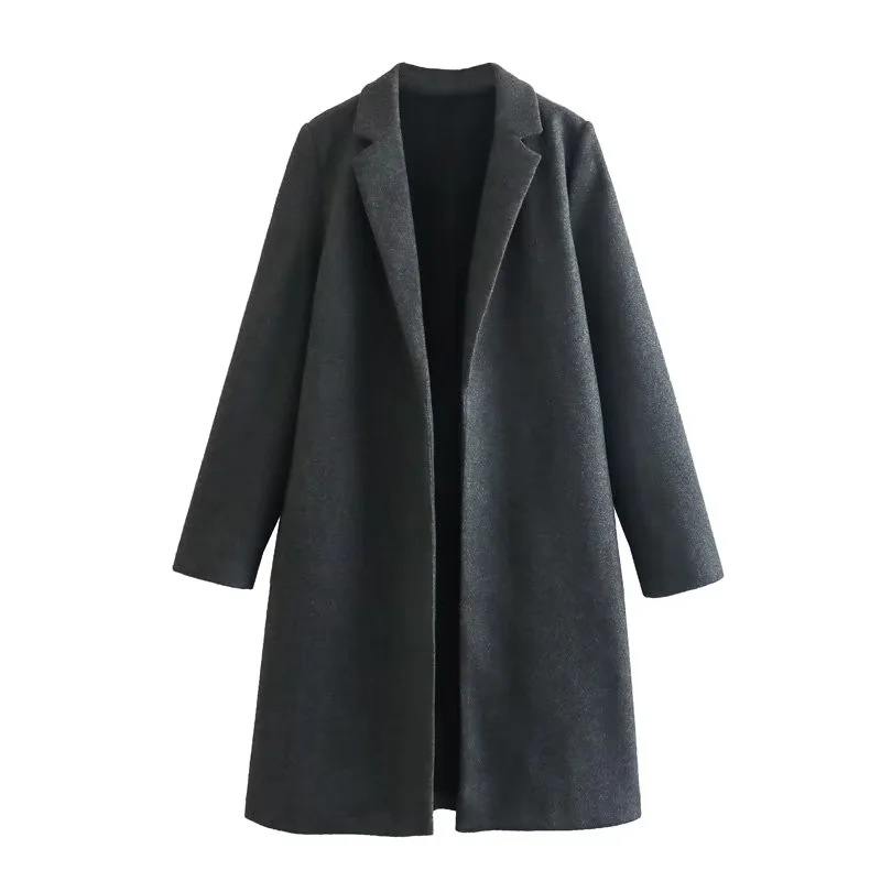 Title 10, Cappotto casual da donna in lana con revers, se...