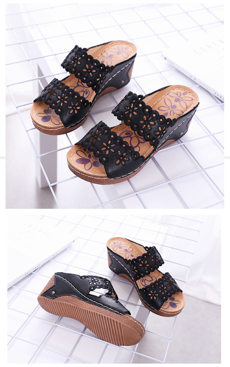 Title 4, Damen Keilsandalen Sommer Sponge Cake, bequeme ...