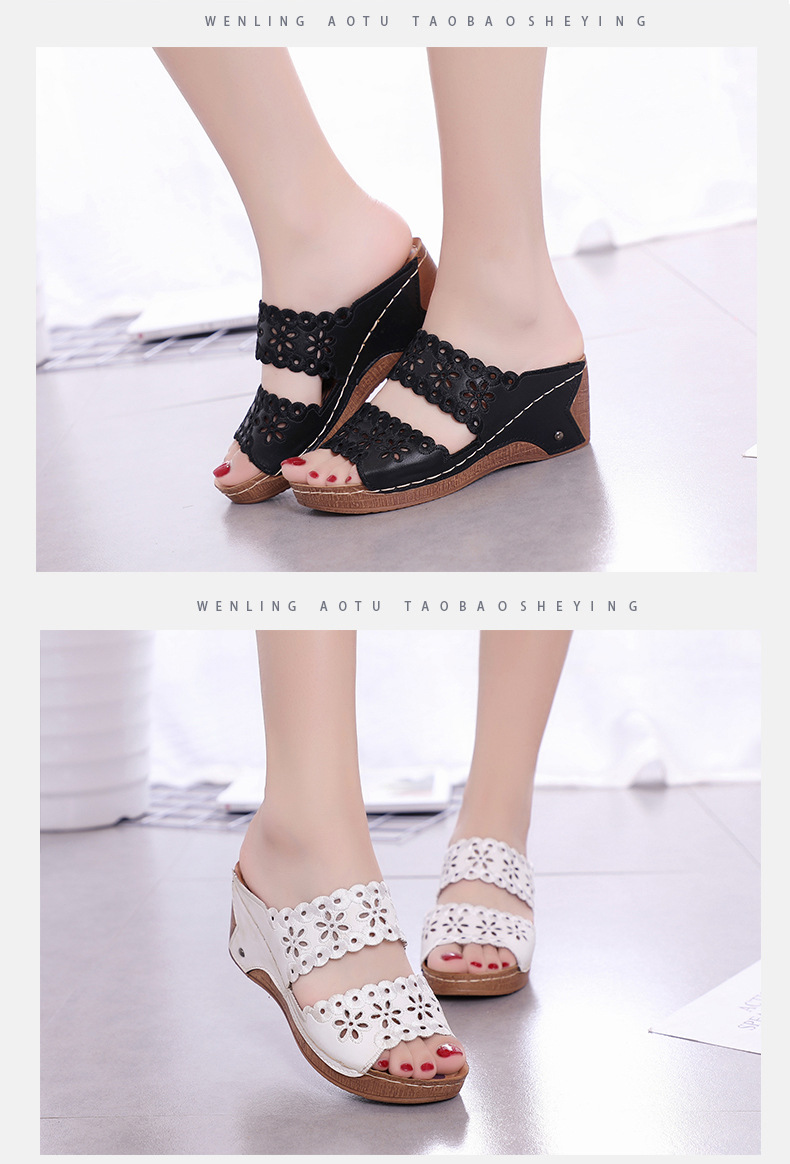 Title 6, Wiggen sandalen dames zomer "Sponge Cake", comf...