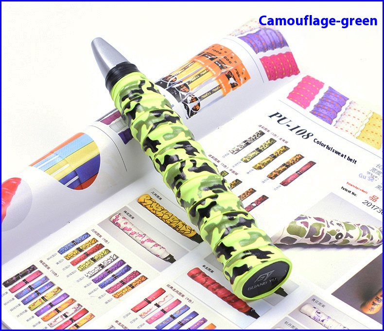 Title 4, PU Camouflage Printing Badminton Racket Hand Ge...