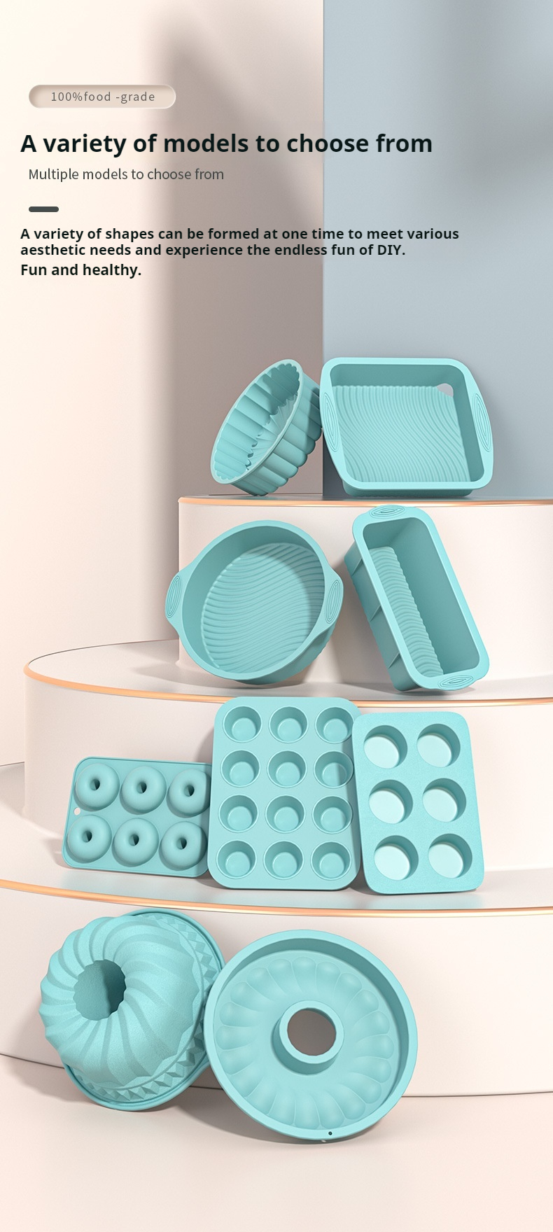 Title 5, Round With Lid Silicone Cake Mold Thickened Toa...