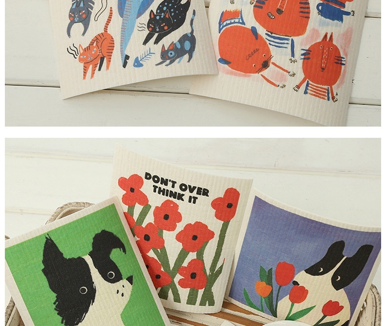 Title 10, Kitchen Printing Dishcloth Cute Cartoon Tulip C...