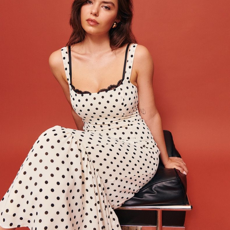 Title 2, Retro Dots Printing Slip Dress