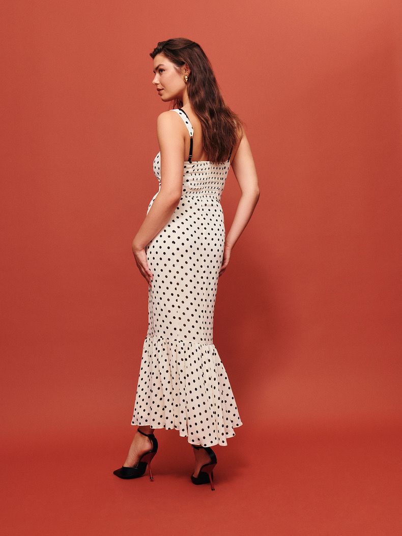 Title 5, Retro Dots Printing Slip Dress