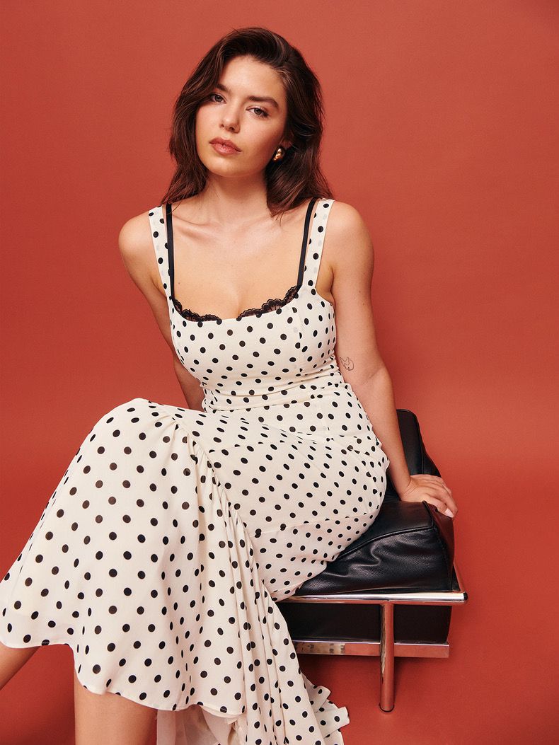 Title 7, Retro Dots Printing Slip Dress