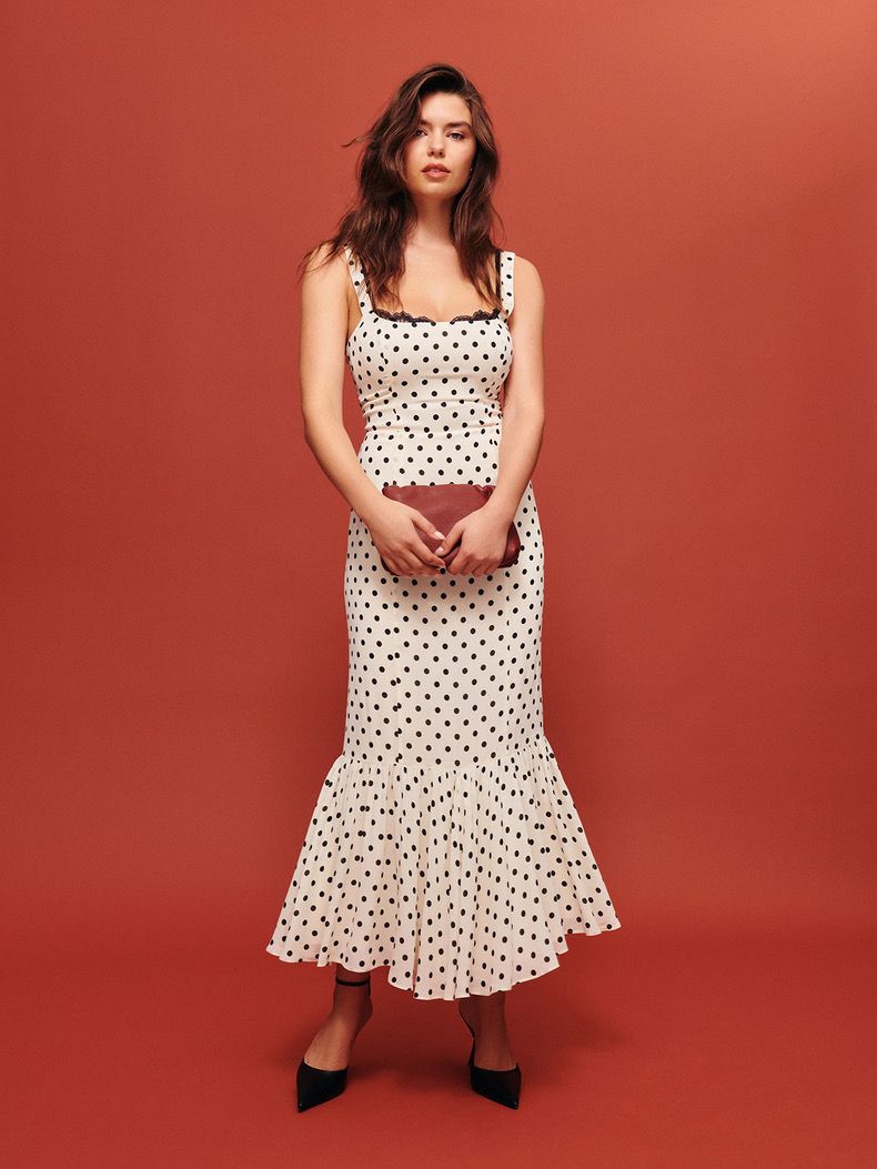 Title 16, Retro Dots Printing Slip Dress