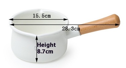 Title 1, Enamel Soup Pot Non-stick Double Mouth Wooden H...