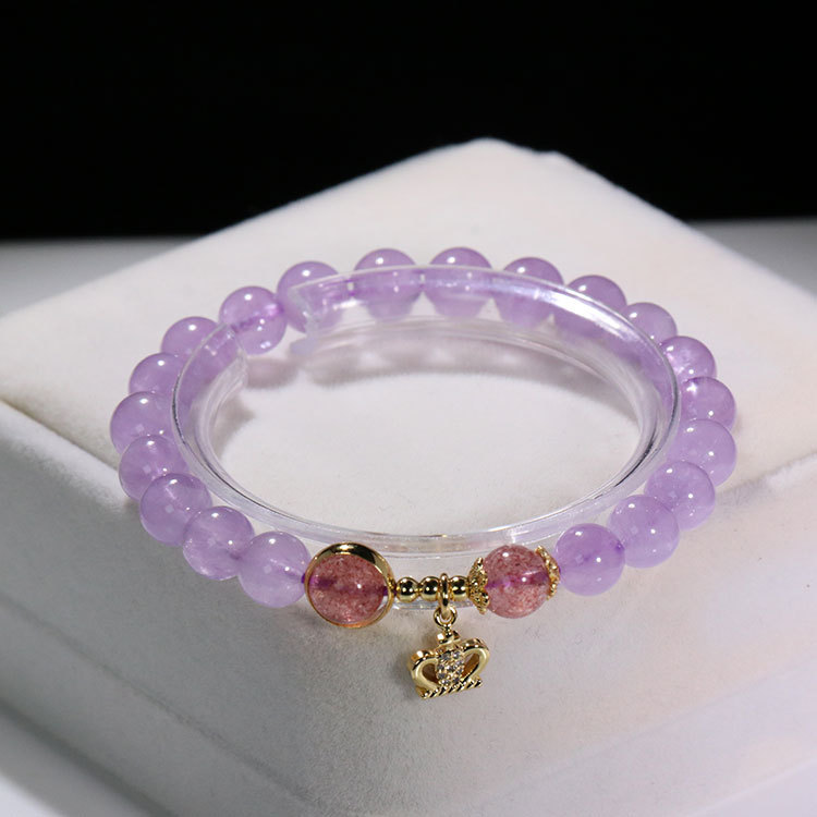 Bracelet Purple Jade Bracelet Lavender Amethyst With Strawberry Crystal Women's Korean Bracelet Wholesale