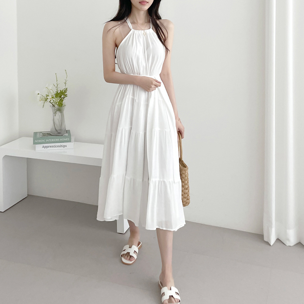 Title 4, Fashion Halter Mid-length Dress Women