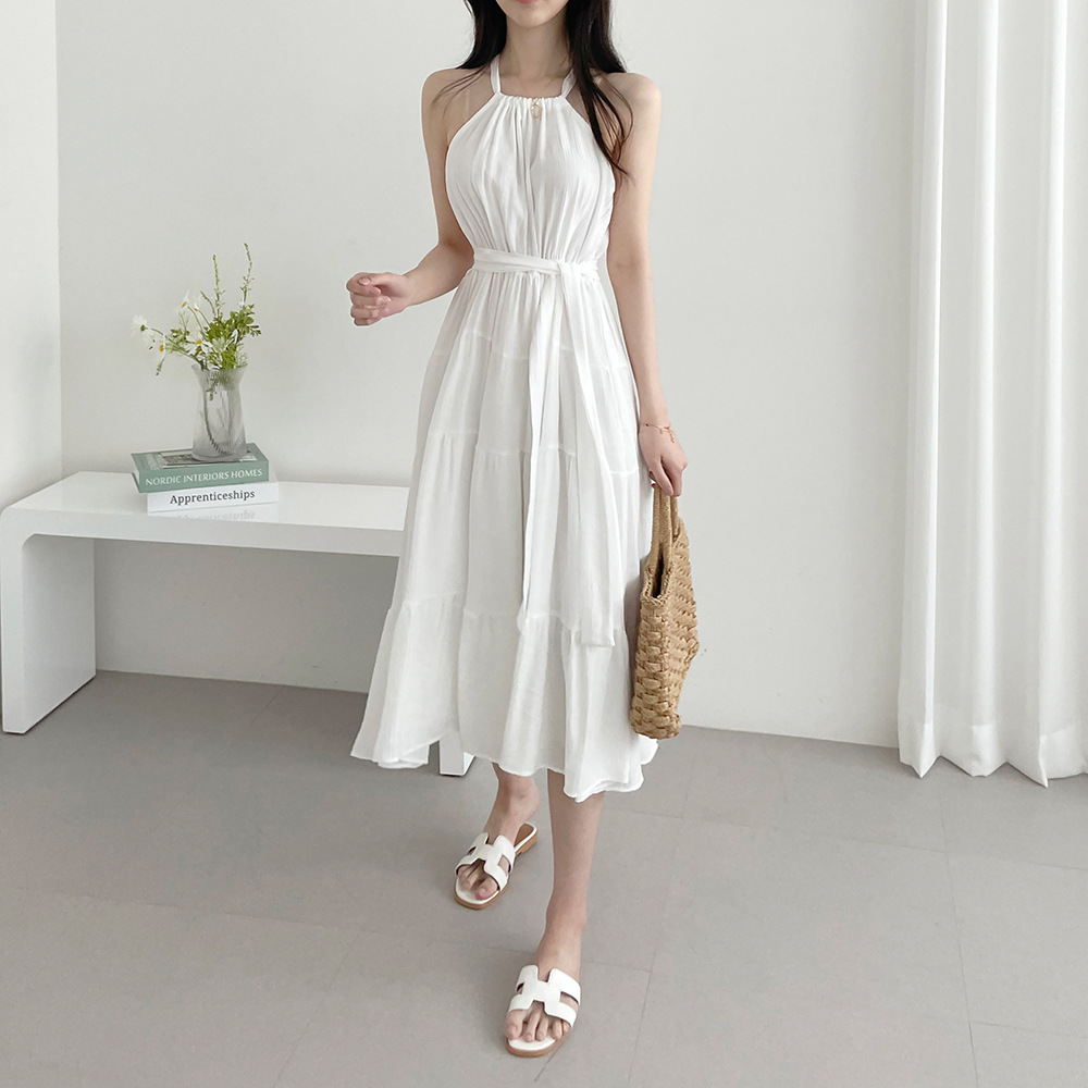 Title 5, Fashion Halter Mid-length Dress Women