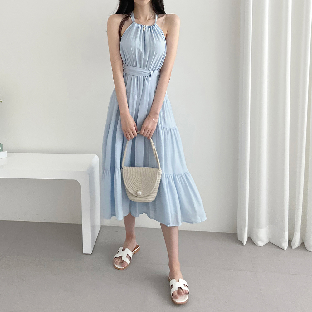 Title 7, Fashion Halter Mid-length Dress Women