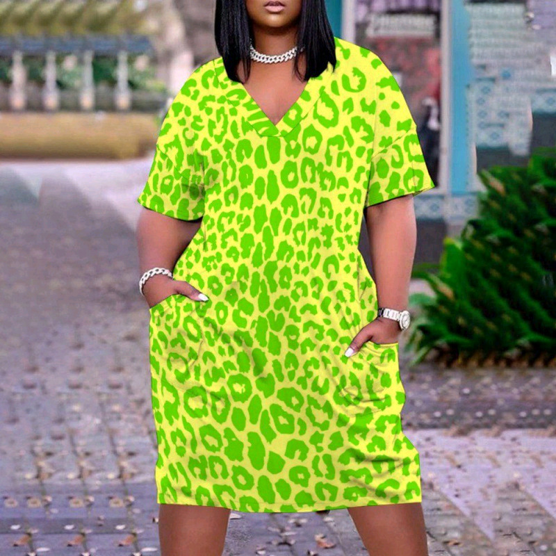 Title 3, Classic Printing Fashion Plus Size Dress