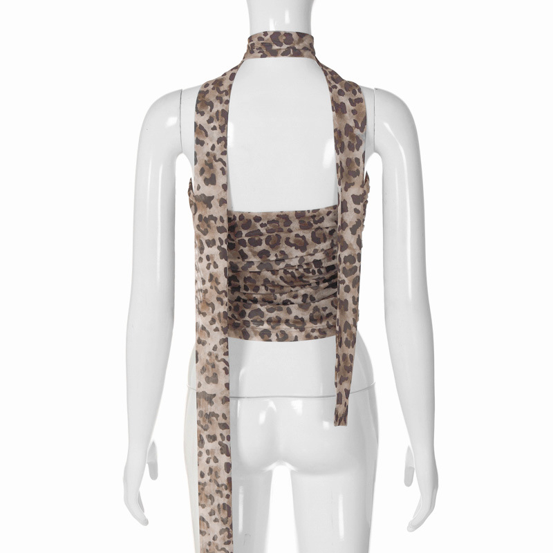 Title 16, Gilet dimagrante con stampa leopardata, collo S...