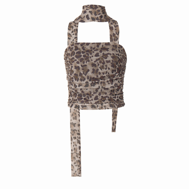 Title 21, Gilet dimagrante con stampa leopardata, collo S...