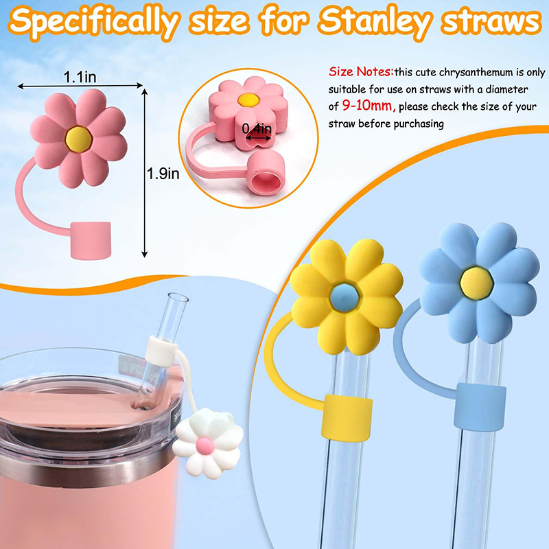 Title 1, Straw Silicone Cover Flower Cloud Animal Straw Cap