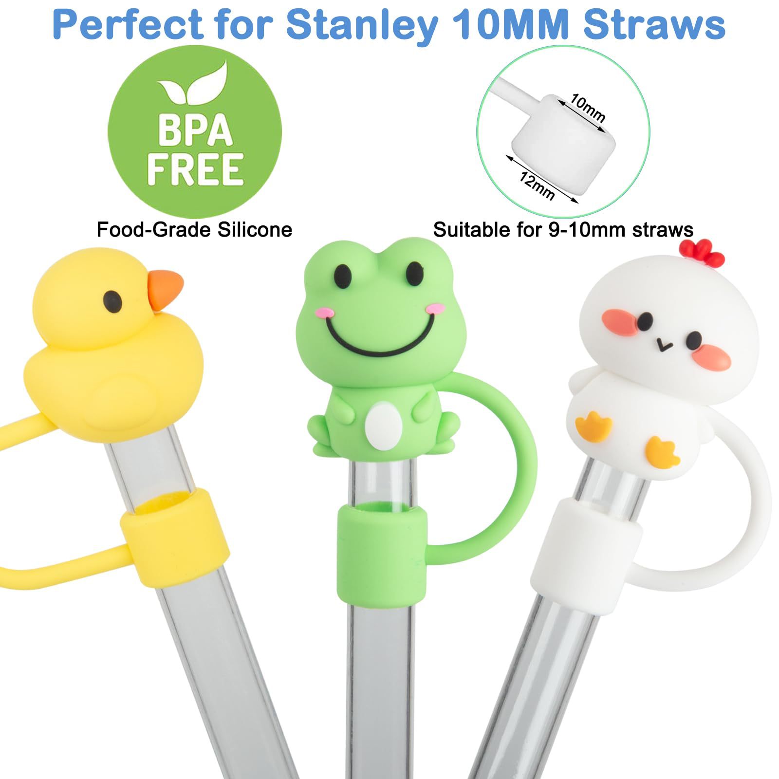 Title 5, Straw Silicone Cover Flower Cloud Animal Straw Cap