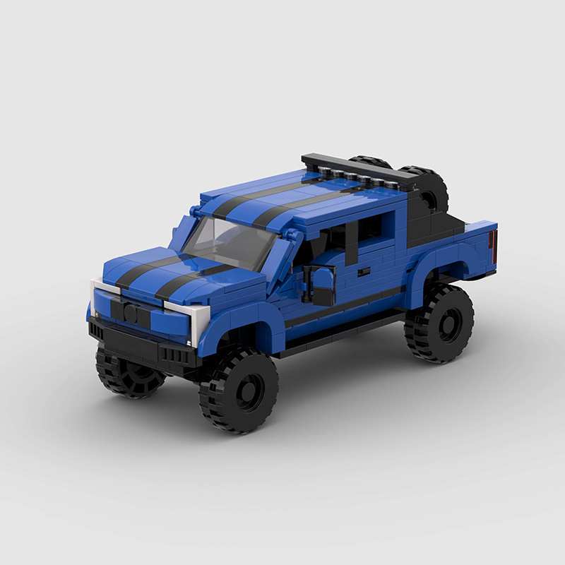 Title 1, Off-road Car Pickup Truck MOC Small Particle Bu...