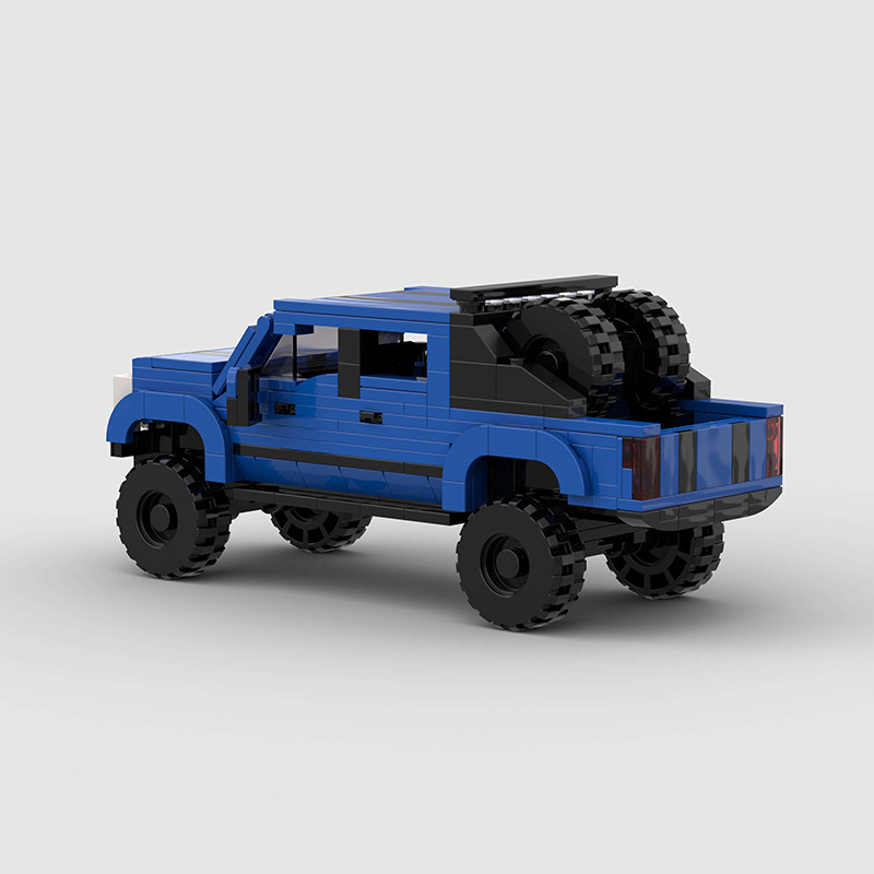 Title 6, Off-road Car Pickup Truck MOC Small Particle Bu...