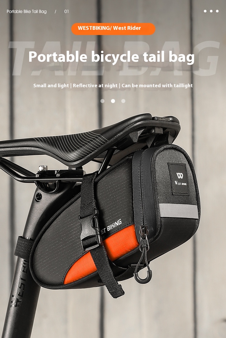 WEST BIKING Reflective Bicycle Saddle Bag Waterproof Tool Bag