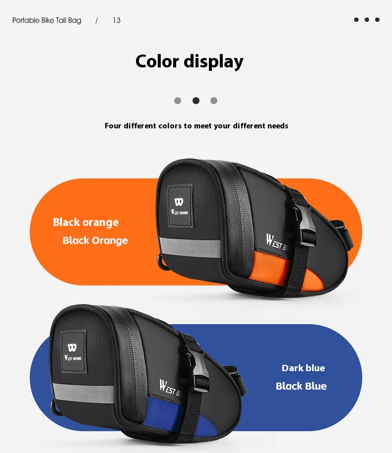 WEST BIKING Reflective Bicycle Saddle Bag Waterproof Tool Bag