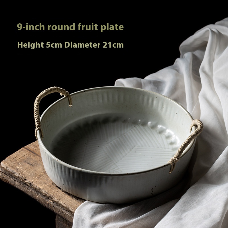 Title 2, Stoneware Retro Tableware Household Fruit Plate...