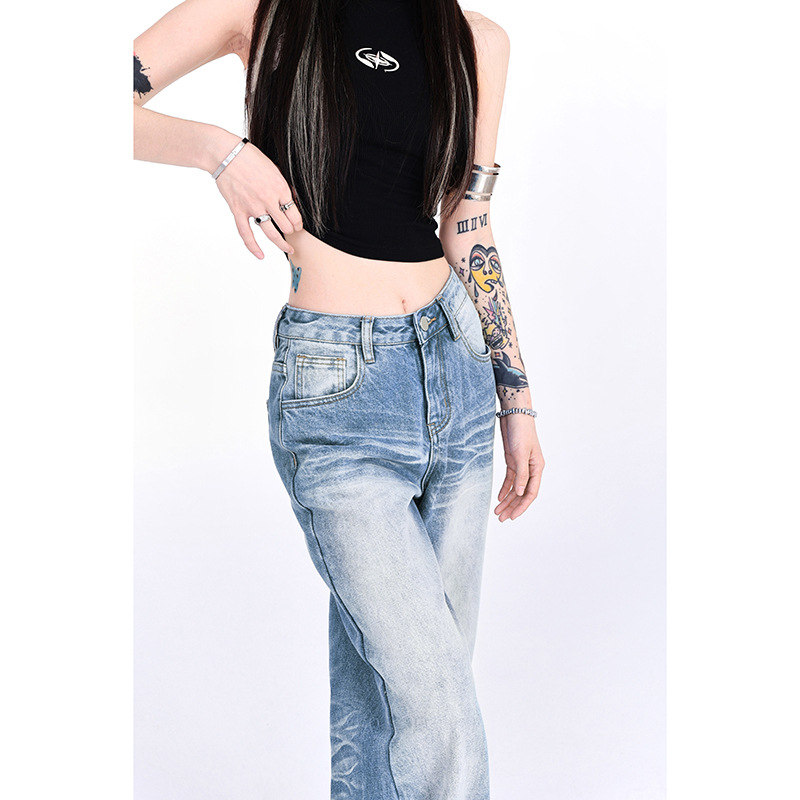 Title 6, Ausgewaschene Denim-Straight-Wide-Leg-Jeans, im...