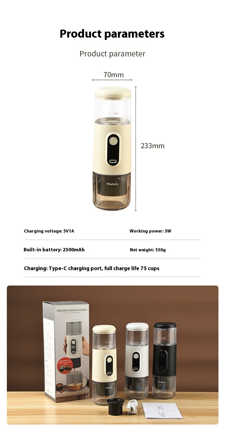 Title 13, Wireless Portable Italian Coffee Machine Electr...