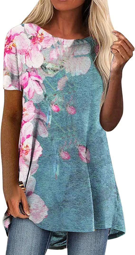 Title 6, Casual Round Neck Short Sleeves Retro Printed, ...