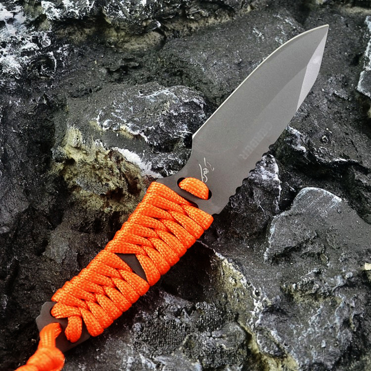 Title 6, Outdoor Camping Rope Portable Straight Knife Su...