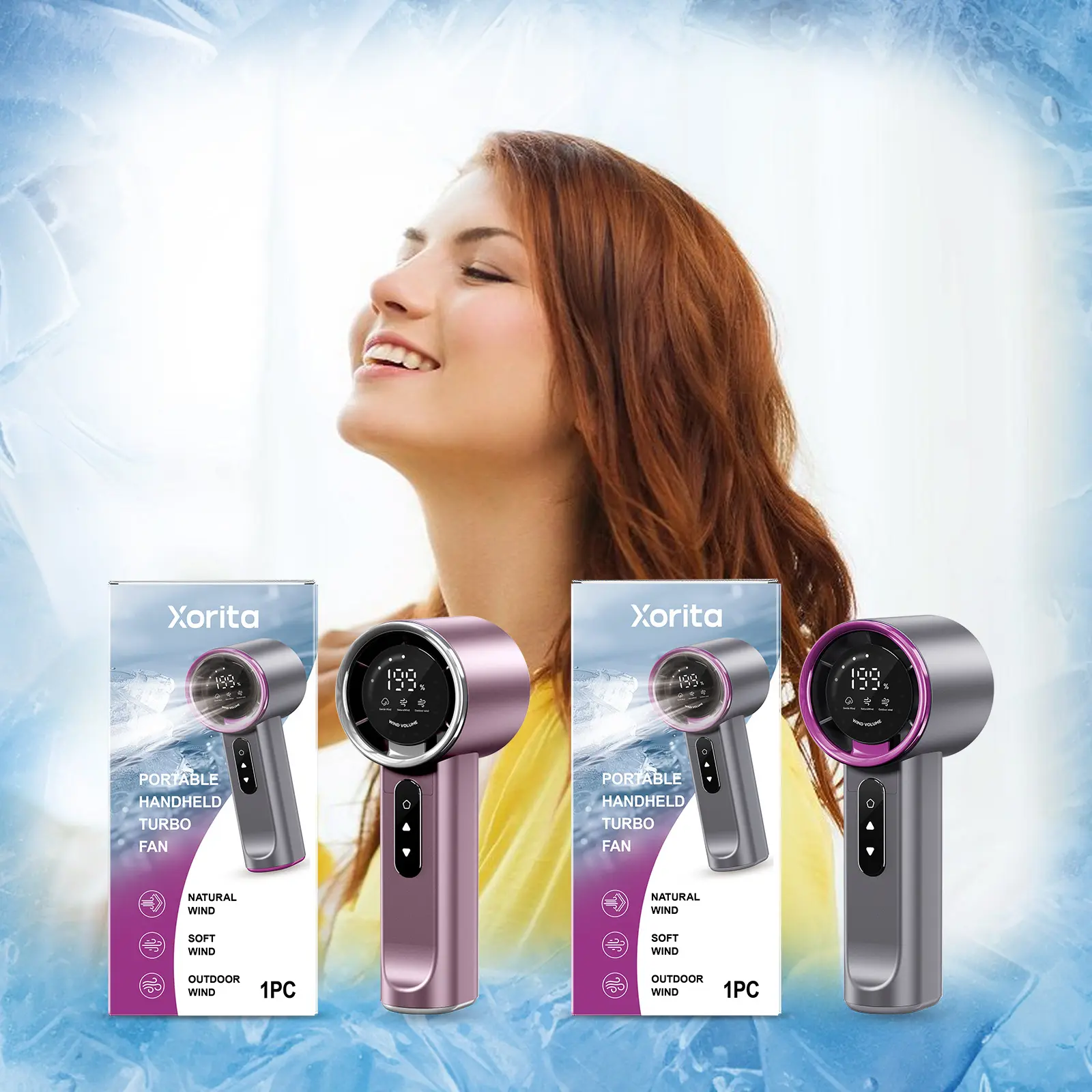 High-speed Handheld Fan Purple