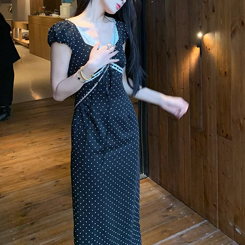 Title 4, Fashion French Style Polka Dot Dress Women