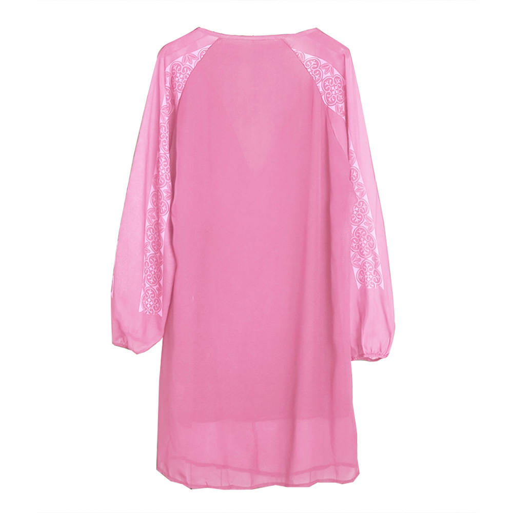 Title 11, Chiffon Stitching Long Sleeve Loose Plus Size Top