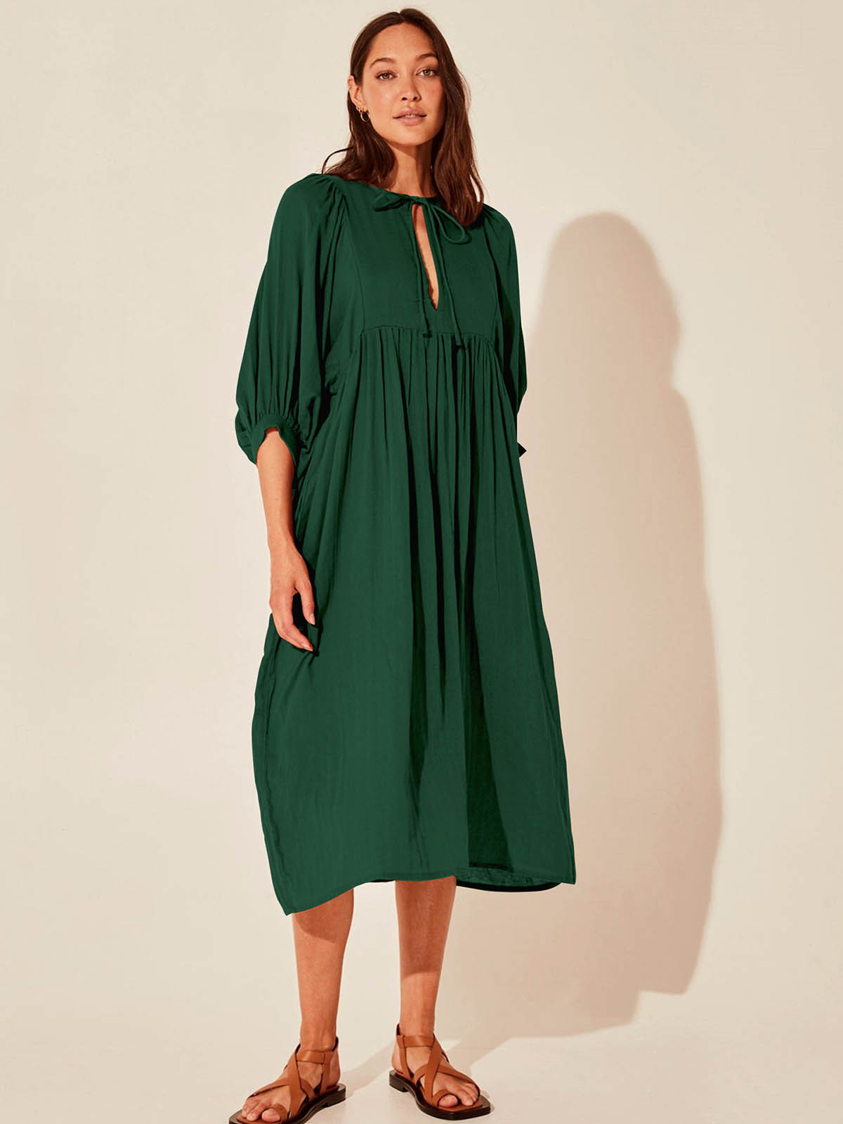 Title 5, Plus Size Loose Sleeve Retro Long Dress