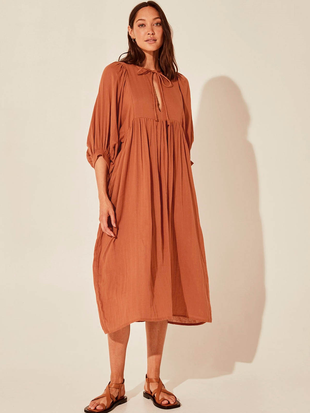 Title 6, Plus Size Loose Sleeve Retro Long Dress