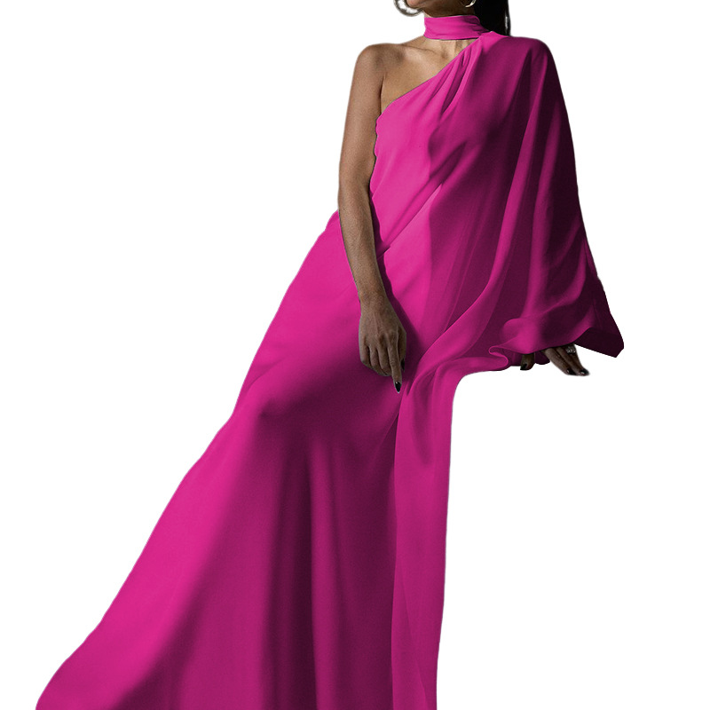 Title 13, Personalized Solid Color One-shoulder Long Dress