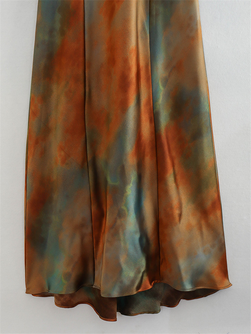 Title 3, Sleeveless Tie-dyed Waist Mid-length Sling Dres...