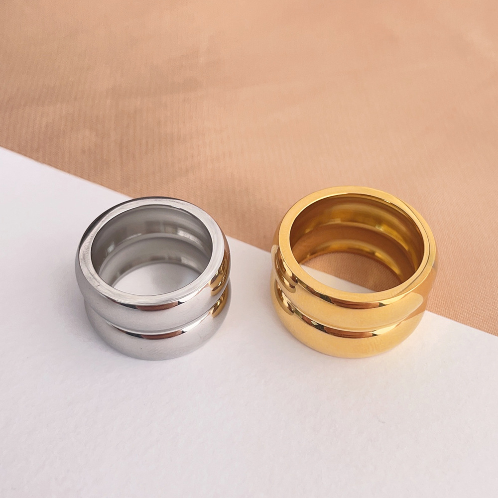 Title 5, Metal Thick Type Ring with High Color Retention...