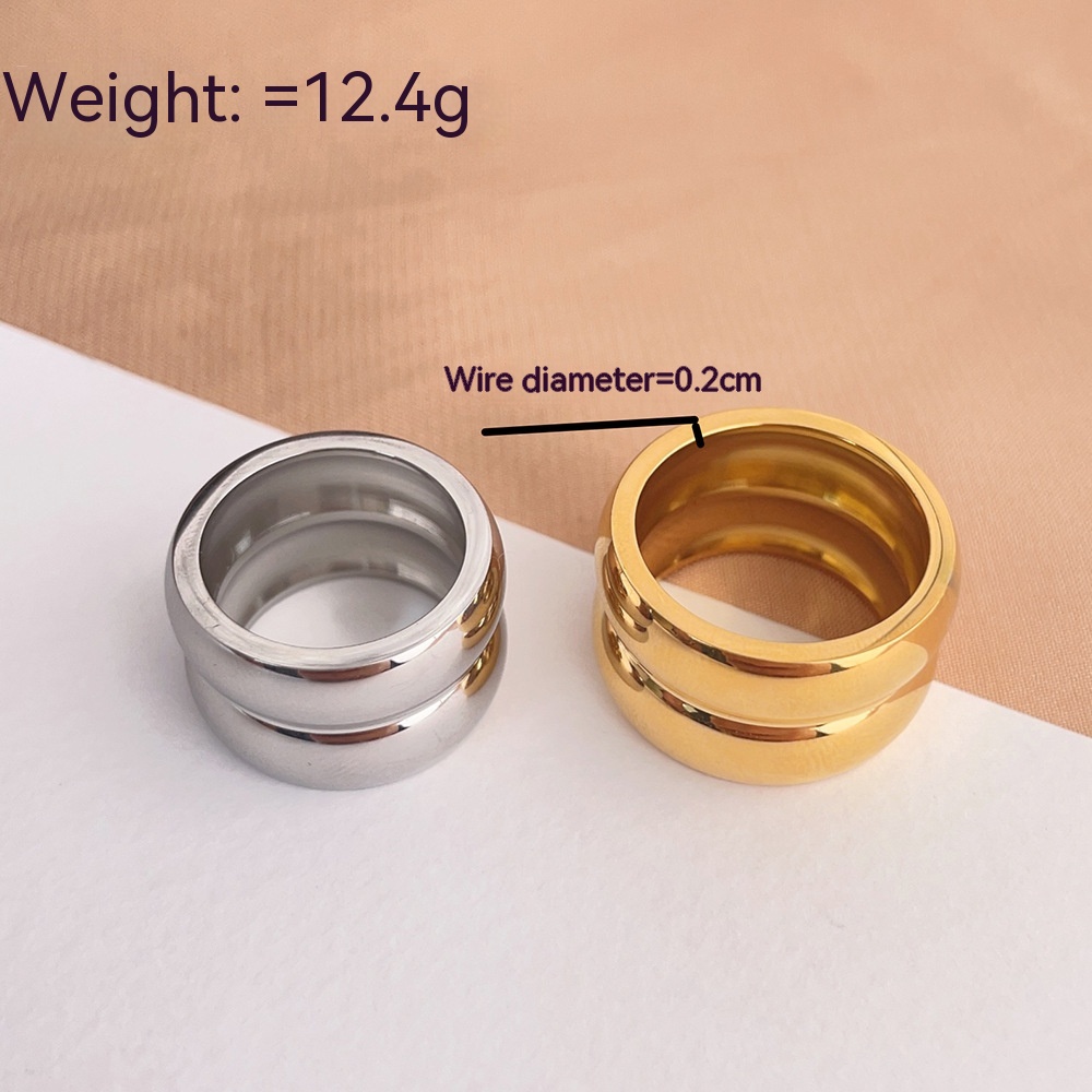 Title 6, Metal Thick Type Ring with High Color Retention...