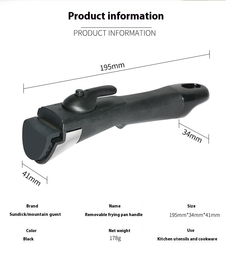 Title 1, Removable Handle Pan Wok Handle Accessories