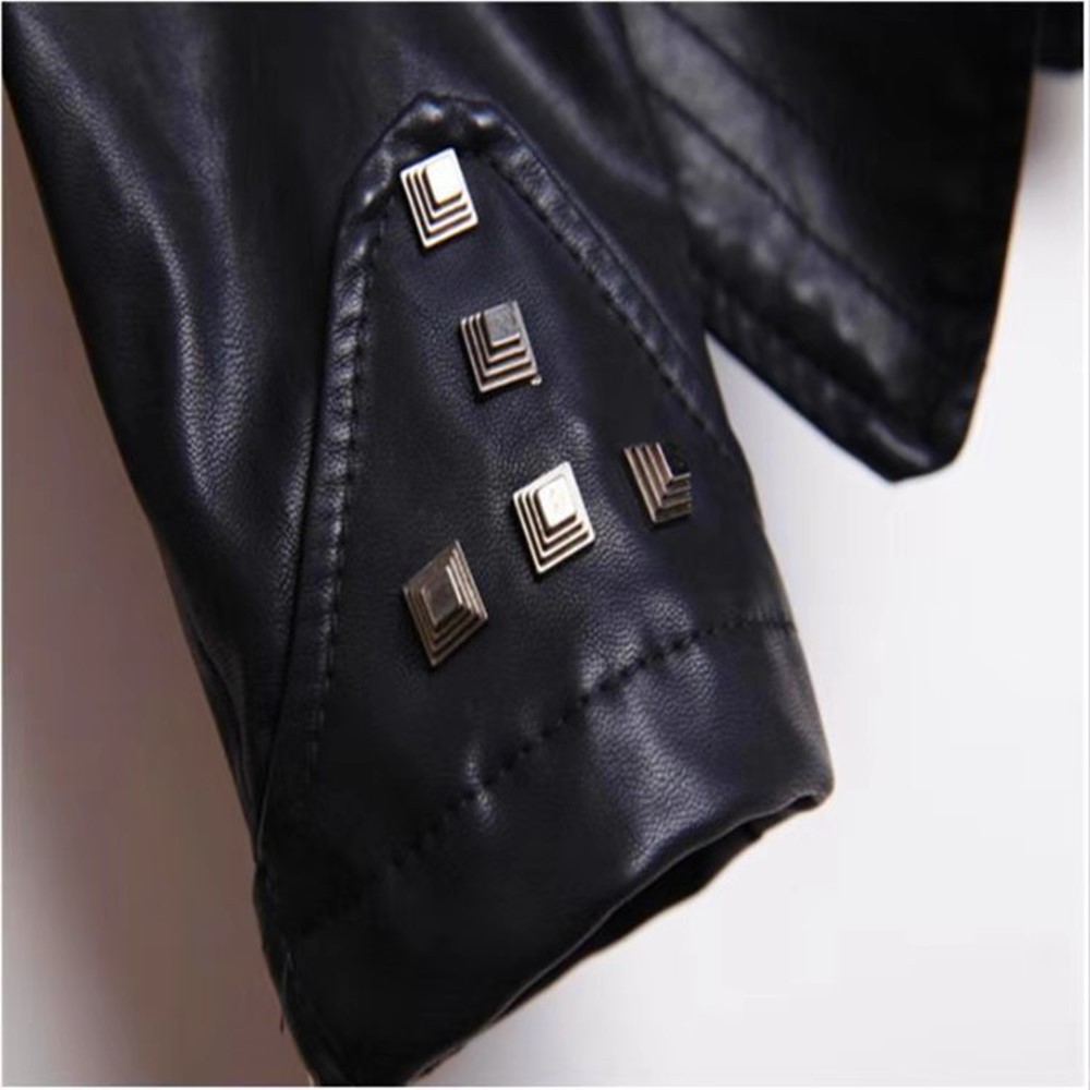 Title 8, Slim-fit tuxedo mid-length leather jacket. Refi...