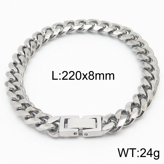 Title 1, Titanium stalen armband met Cuban link ketting ...