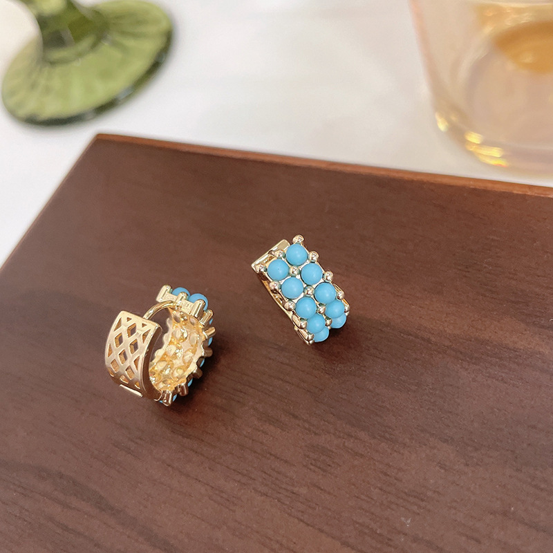 Title 2, Womens Simple All-match Retro Turquoise Earrin...