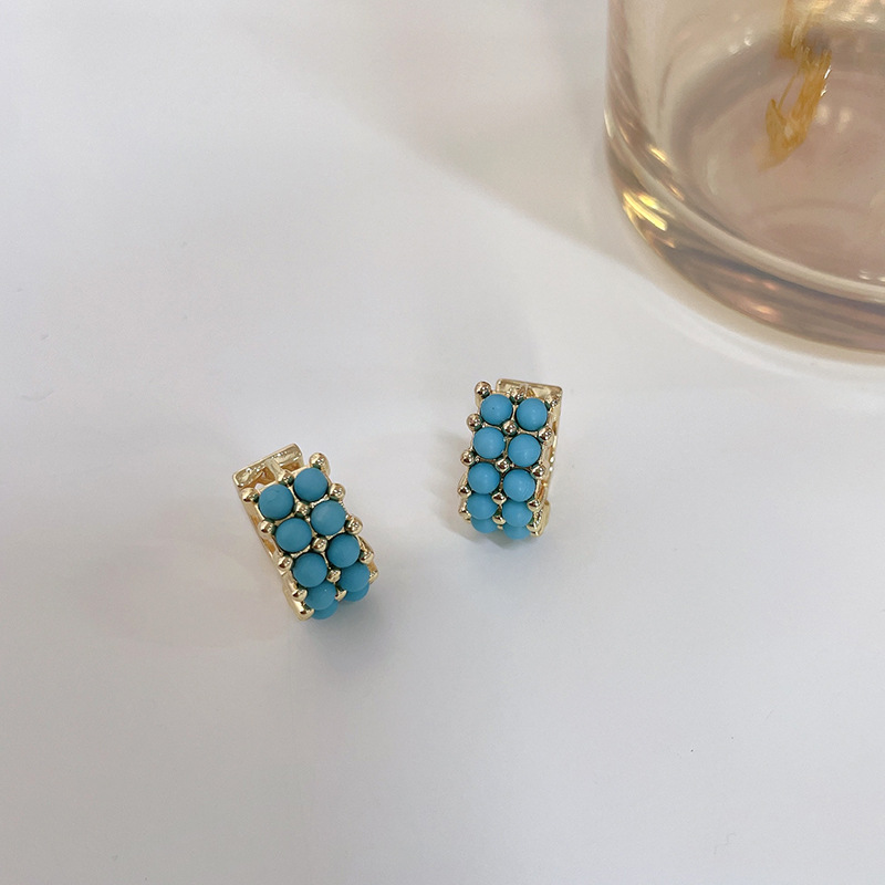 Title 3, Womens Simple All-match Retro Turquoise Earrin...